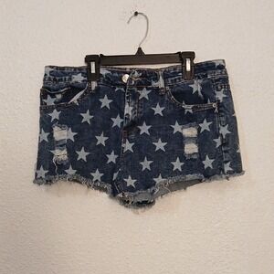 Rue21 Blue Star Pattern Jean Shorts